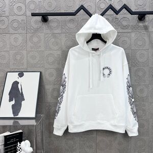 Chrome Hearts White Hoodie with Black Graphics